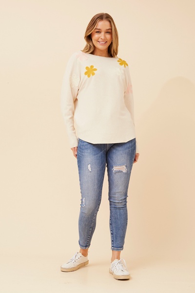 ASTI FLORAL KNIT PULLOVER