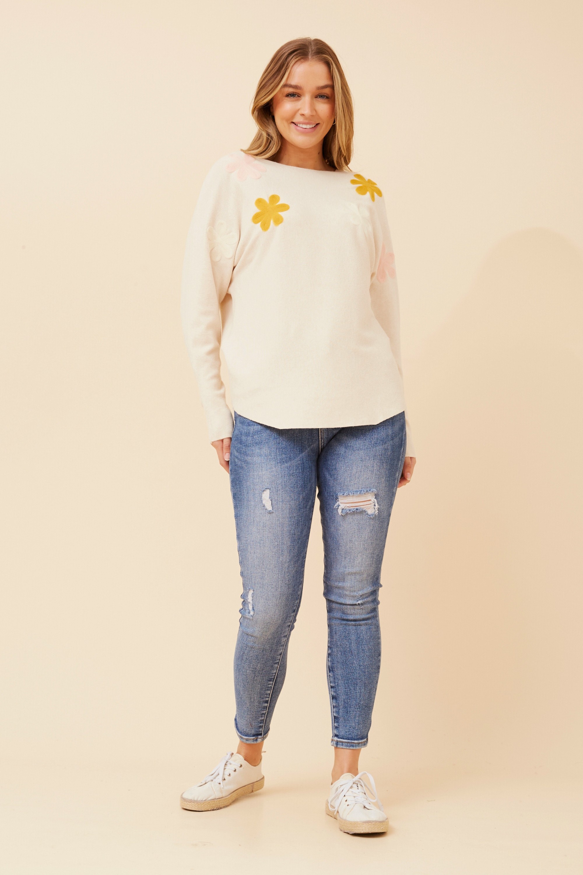 ASTI FLORAL KNIT PULLOVER
