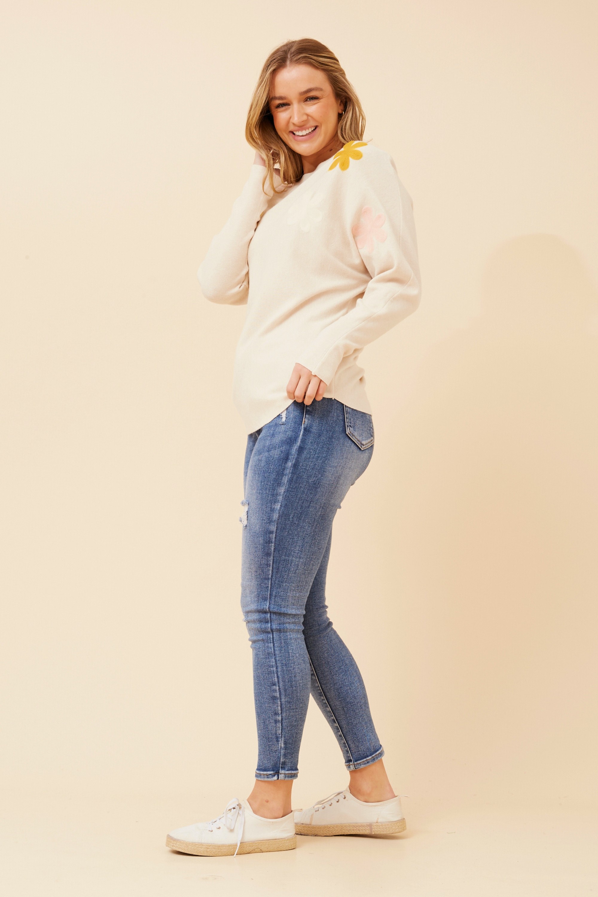 ASTI FLORAL KNIT PULLOVER