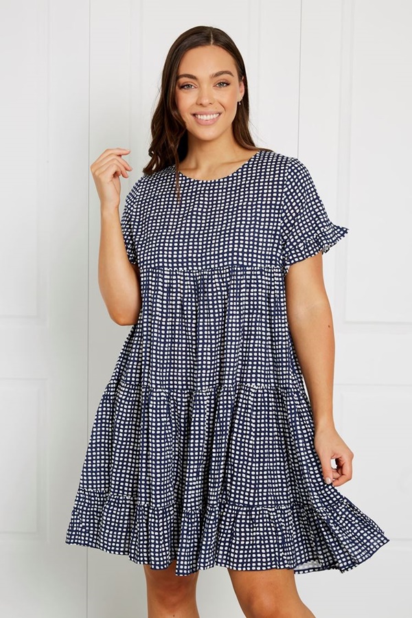 ASTRACT TIERED SHORT DRESS ASTRACT TIERED SHORT DRESS