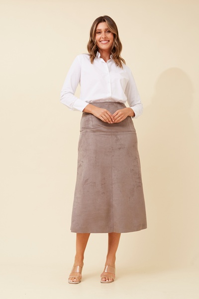 AUBREE FAUX SUEDE SKIRT