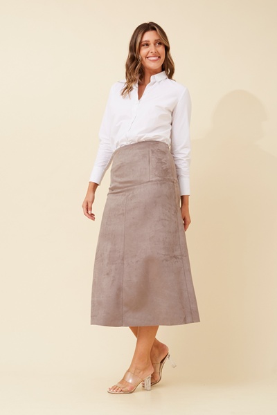 AUBREE FAUX SUEDE SKIRT