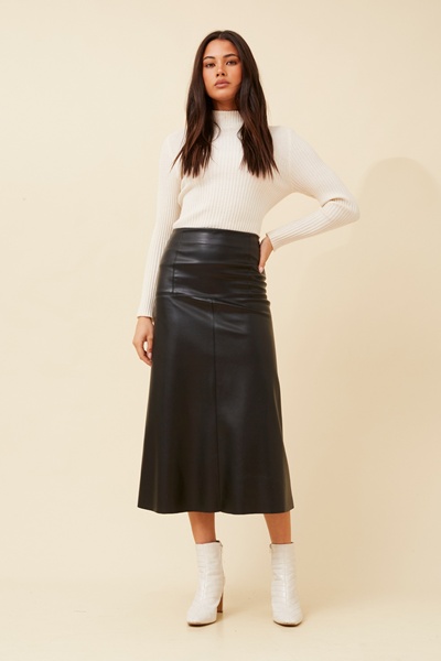 AUBREE VEGAN LEATHER SKIRT
