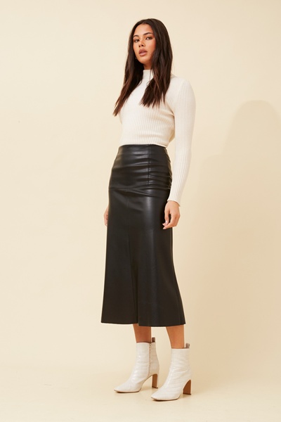 AUBREE VEGAN LEATHER SKIRT
