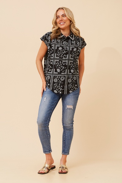 AUDEN PATCHWORK PRINT SHIRT