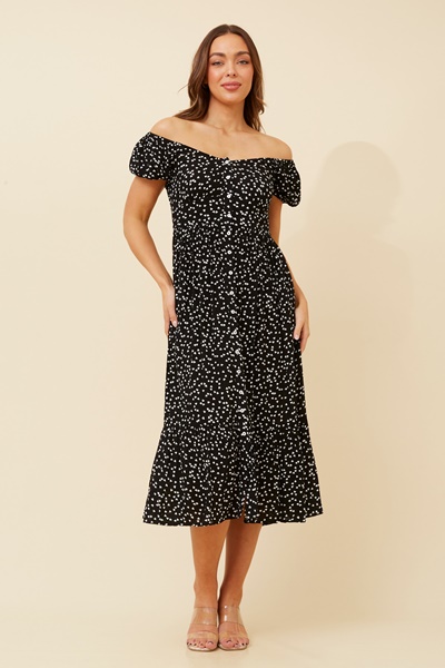 August heart print midi dress Buy Online Femme Connection