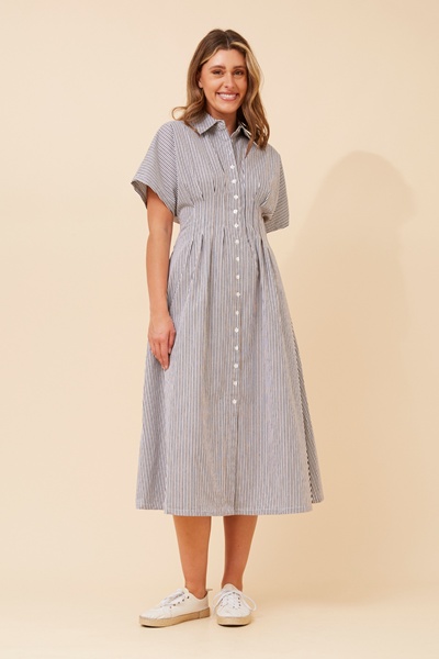 AURA STRIPE PRINT SHIRT DRESS