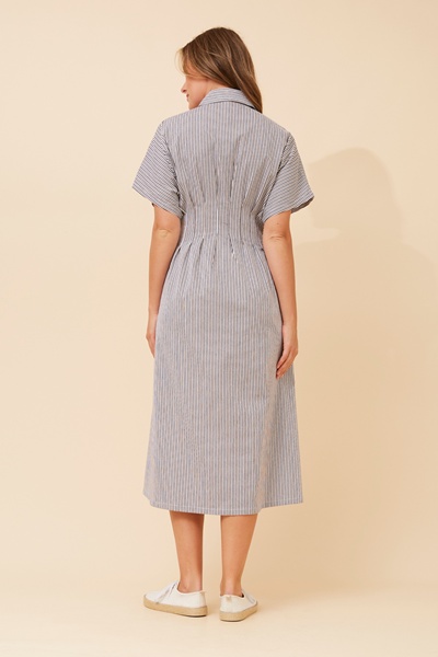 AURA STRIPE PRINT SHIRT DRESS