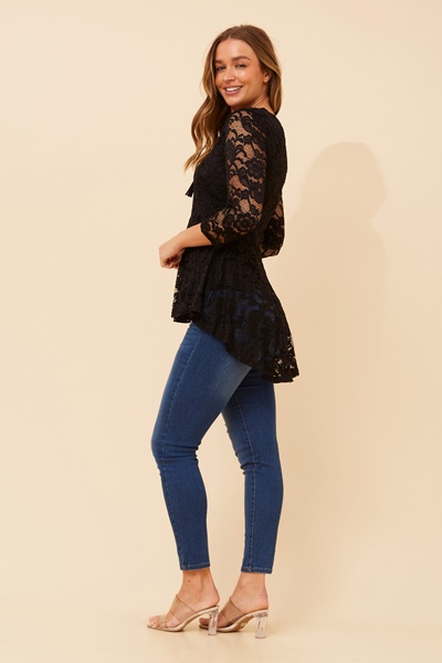 AVAR LACE PEPLUM TOP