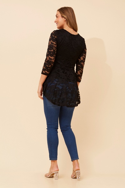 AVAR LACE PEPLUM TOP
