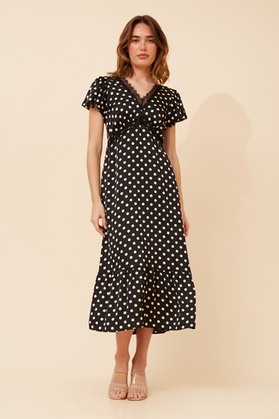 AVEN POLKA DOT MIDI DRESS
