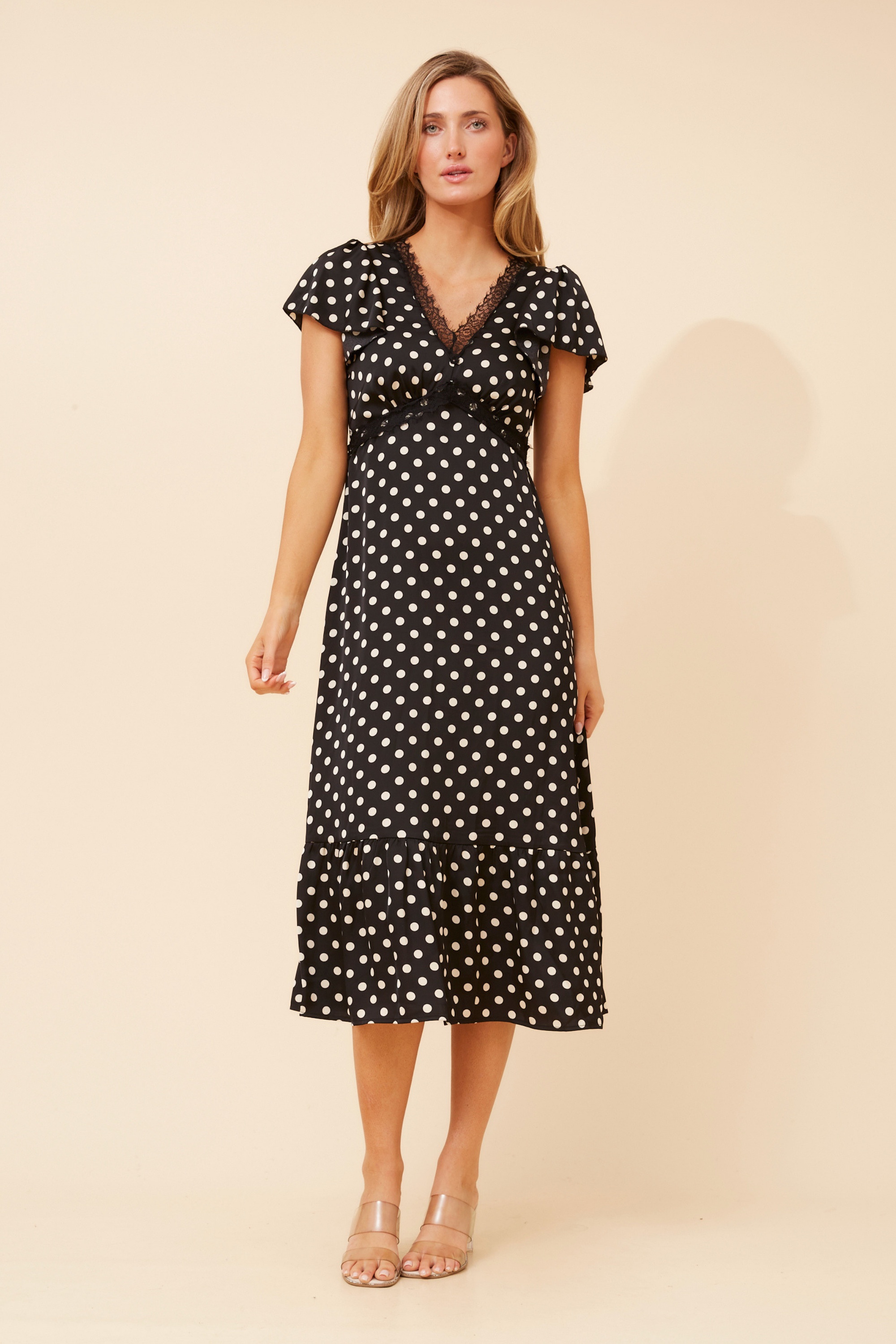 AVEN POLKA DOT MIDI DRESS