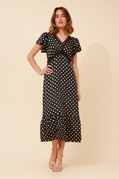 AVEN POLKA DOT MIDI DRESS