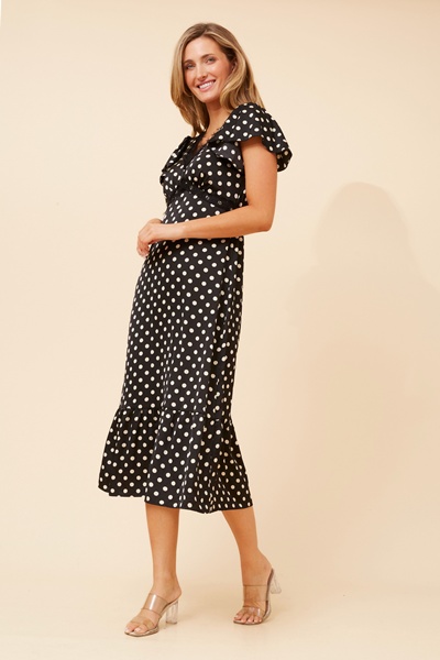AVEN POLKA DOT MIDI DRESS