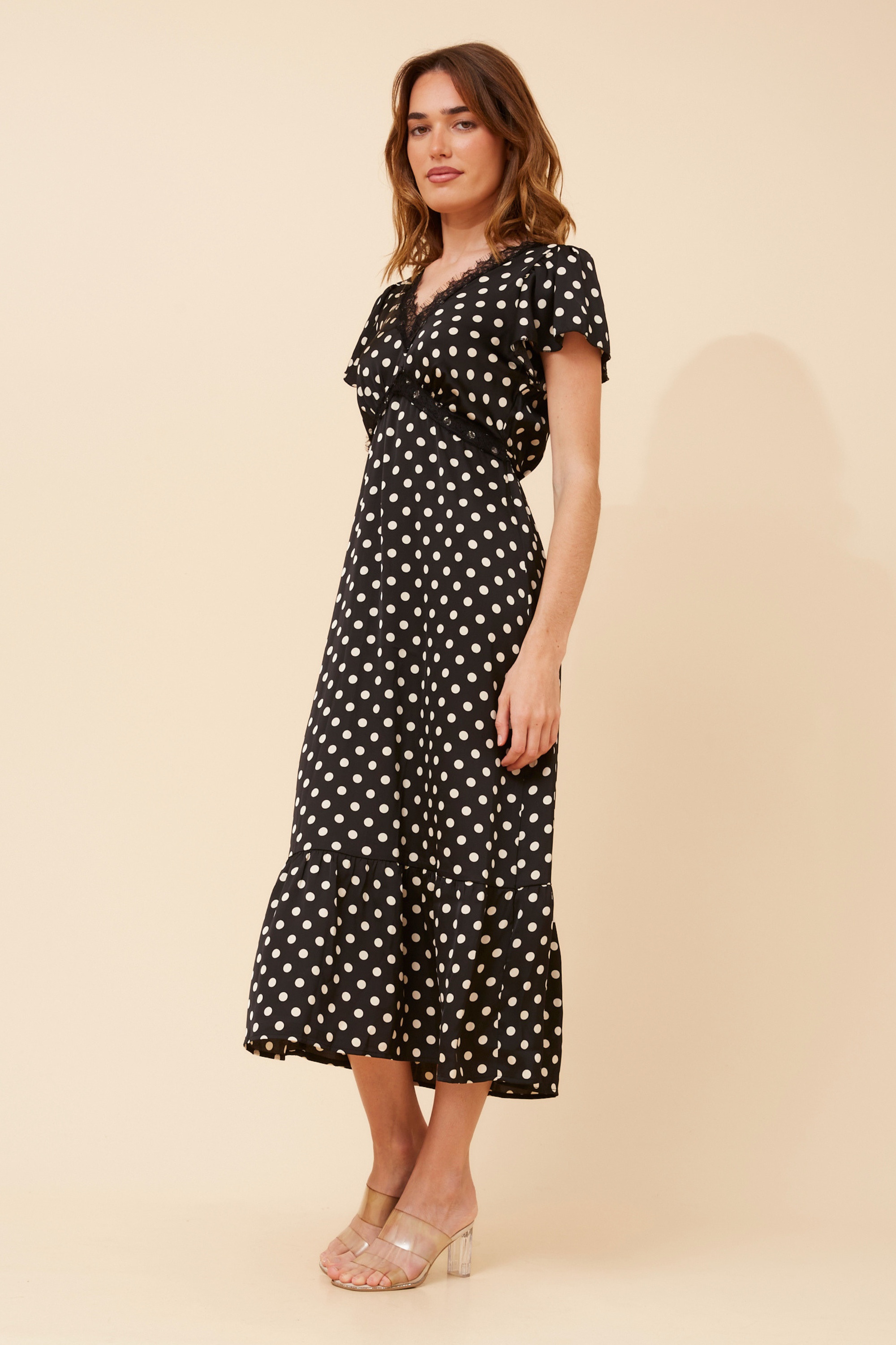 AVEN POLKA DOT MIDI DRESS