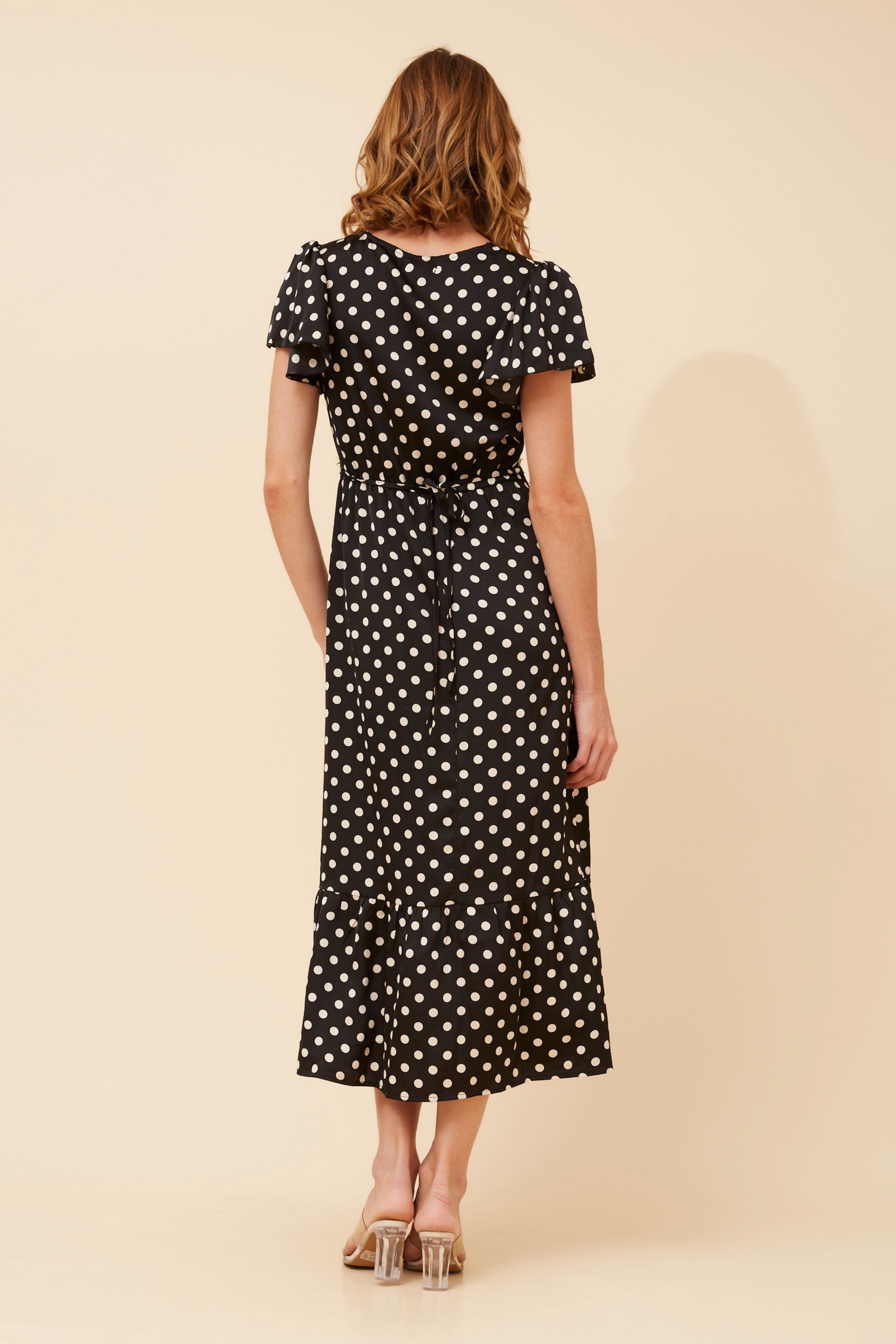 AVEN POLKA DOT MIDI DRESS