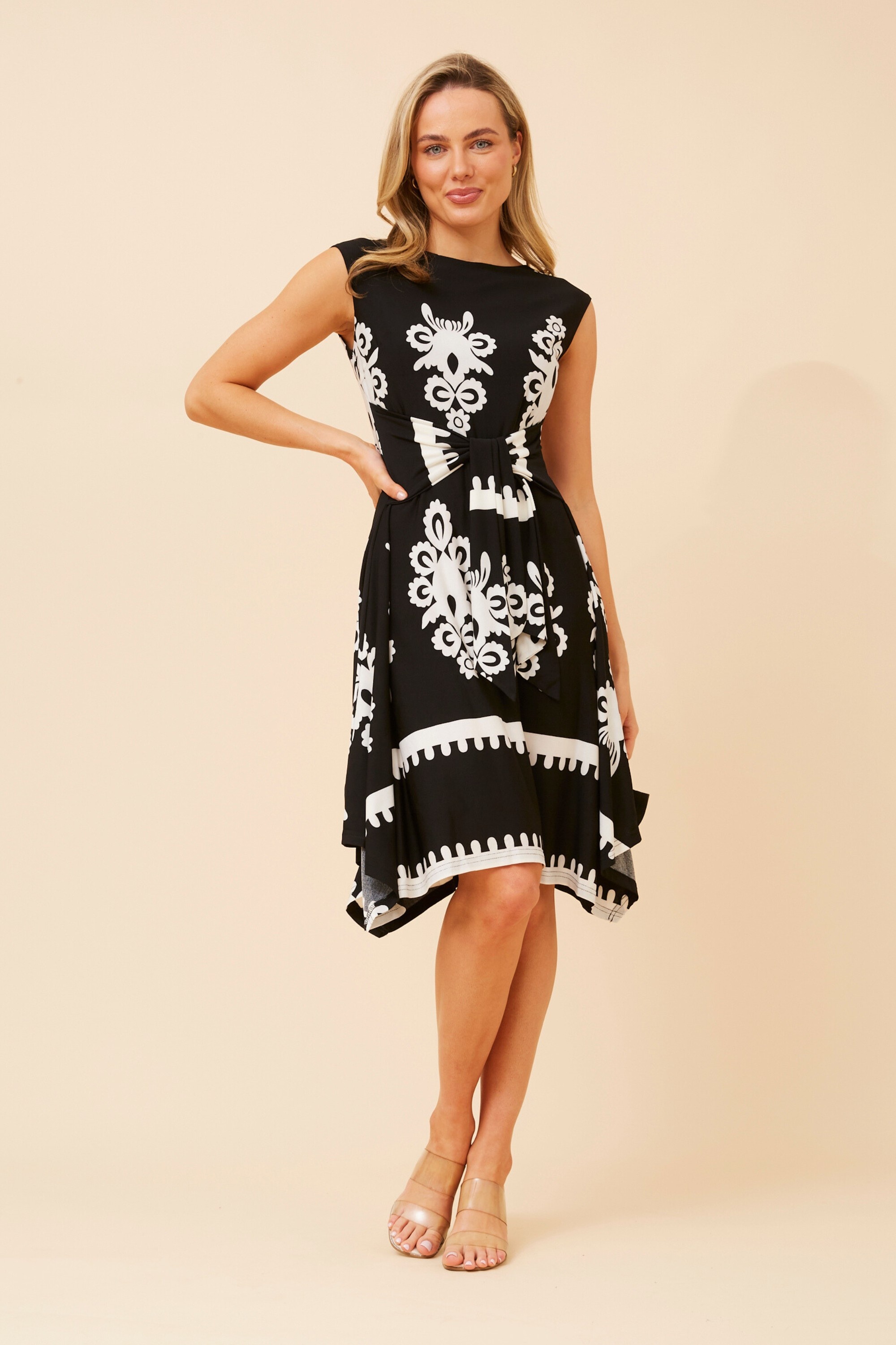AVERY BORDER PRINT DRESS