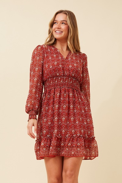 AVIVA FLORAL SHORT  DRESS