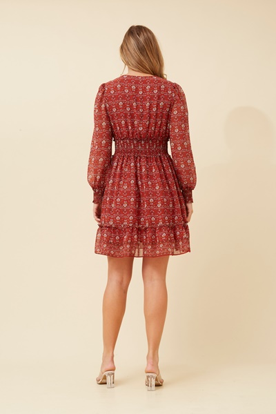 AVIVA FLORAL SHORT  DRESS