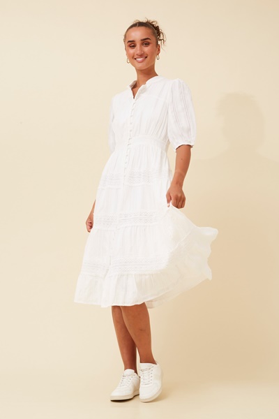 AVONLEA LACE MIDI DRESS