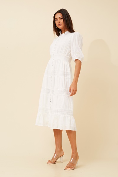 AVONLEA LACE MIDI DRESS