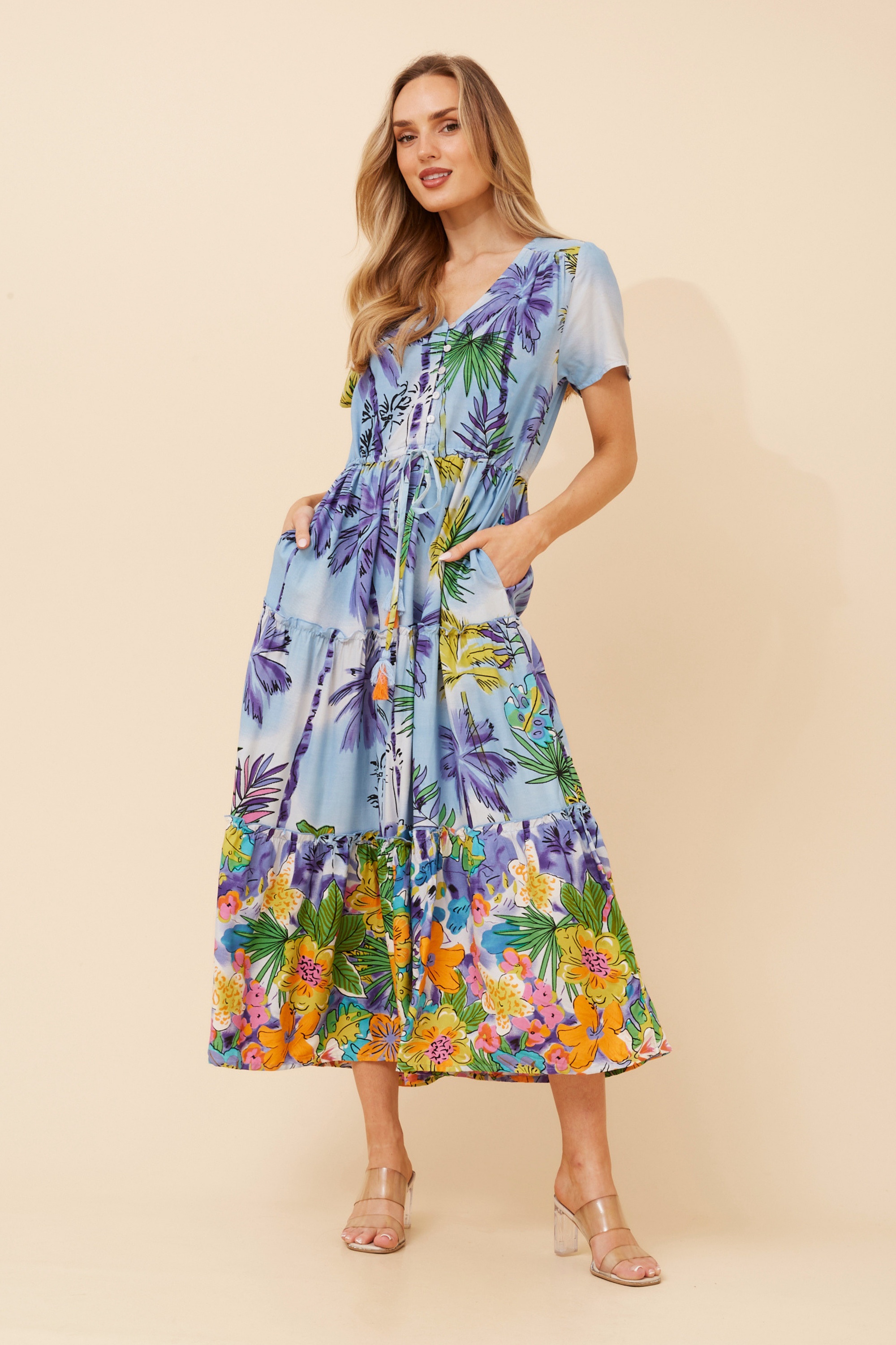 BALI FLORAL MIDI DRESS