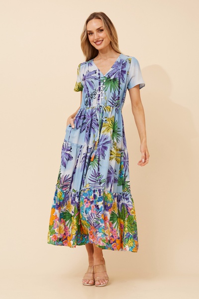 BALI FLORAL MIDI DRESS