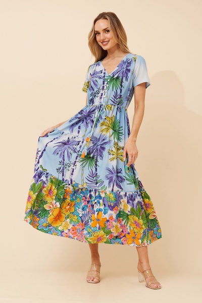 BALI FLORAL MIDI DRESS