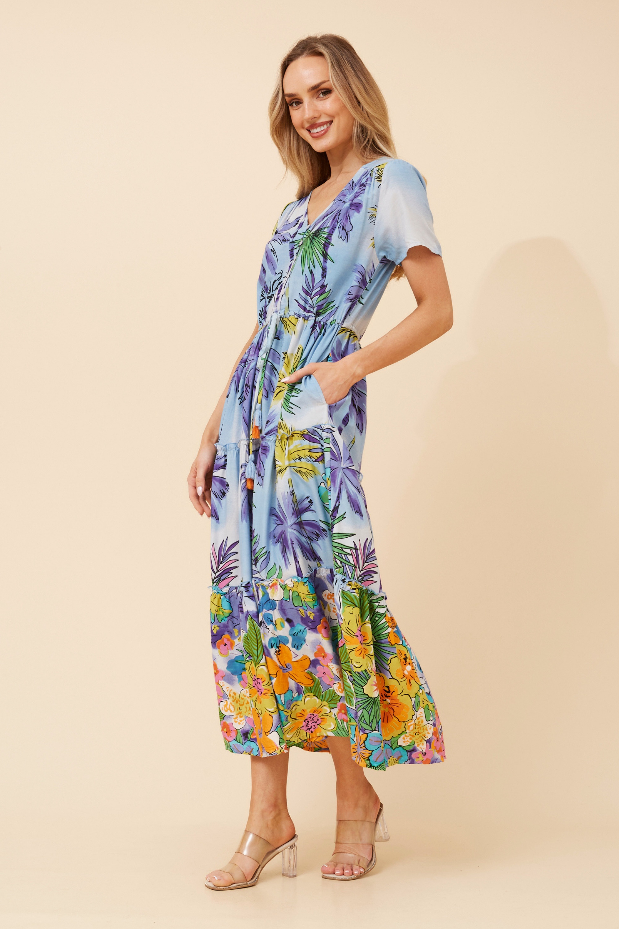 BALI FLORAL MIDI DRESS