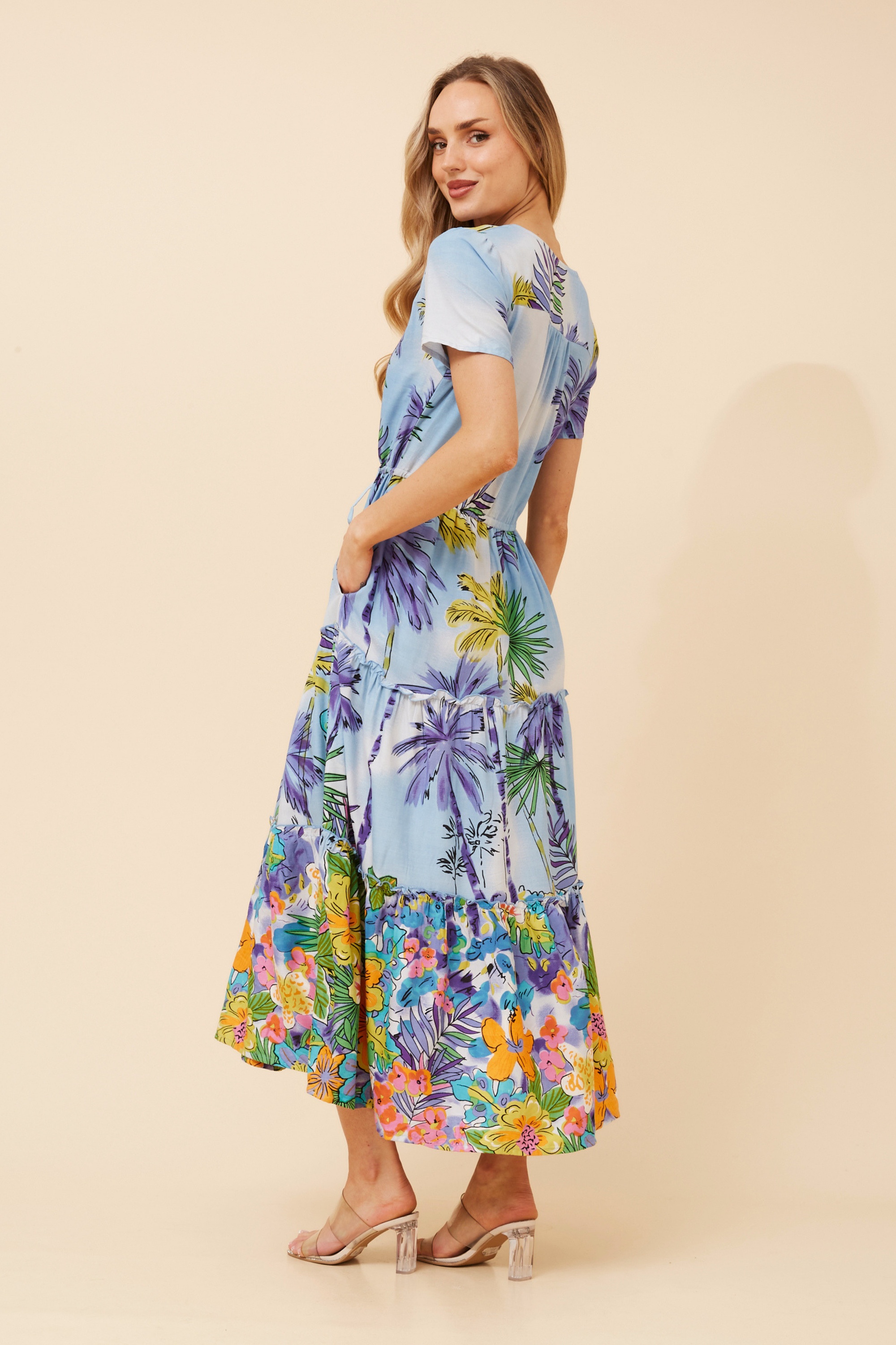 BALI FLORAL MIDI DRESS