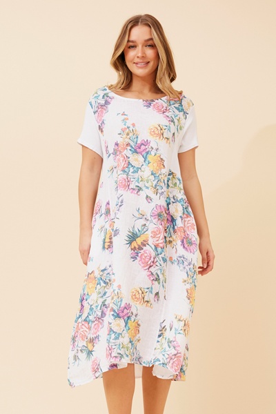BATISTA FLORAL LINEN DRESS