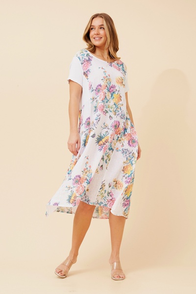 BATISTA FLORAL LINEN DRESS