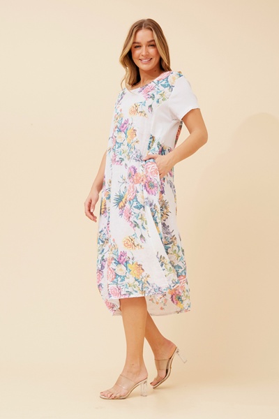 BATISTA FLORAL LINEN DRESS