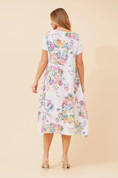BATISTA FLORAL LINEN DRESS