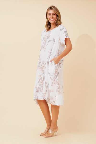 BATISTA FLORAL LINEN DRESS