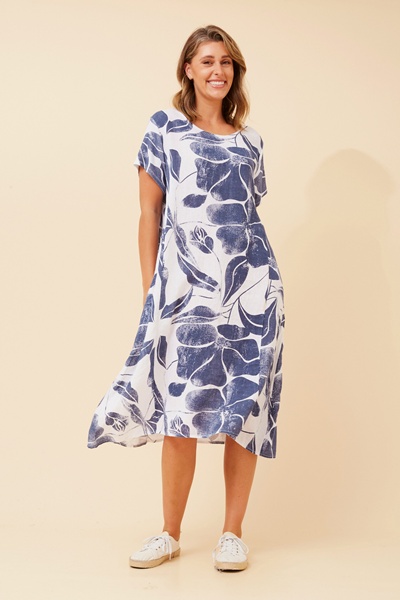 BATISTA FLORAL LINEN DRESS
