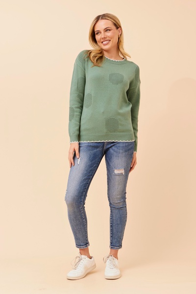 BECKARI POLKA DOT KNIT PULLOVER