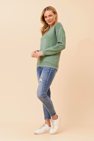 BECKARI POLKA DOT KNIT PULLOVER