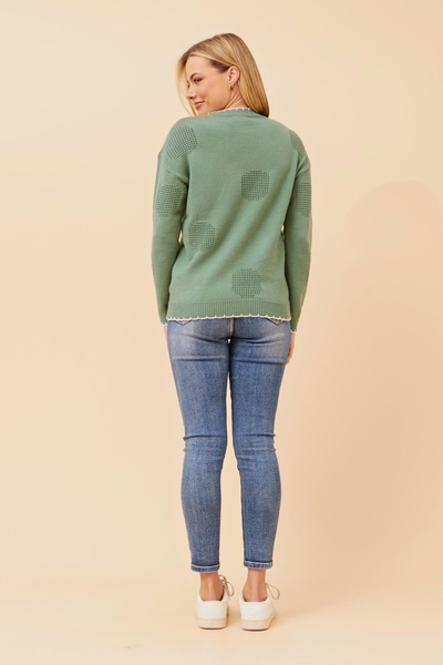 BECKARI POLKA DOT KNIT PULLOVER