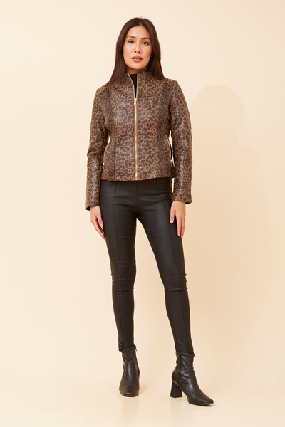 BECKY ANIMAL PRINT BIKER JACKET
