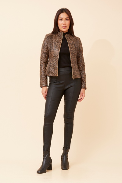 BECKY ANIMAL PRINT BIKER JACKET