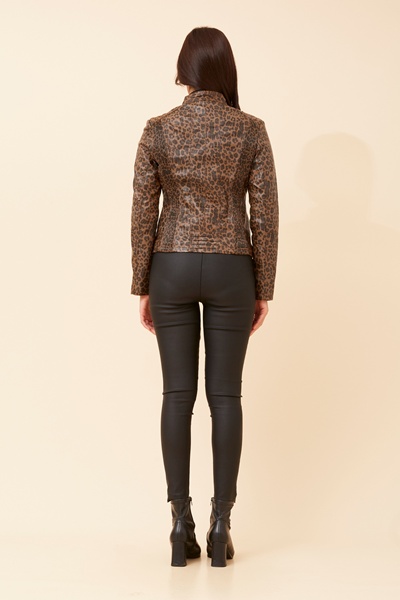 BECKY ANIMAL PRINT BIKER JACKET