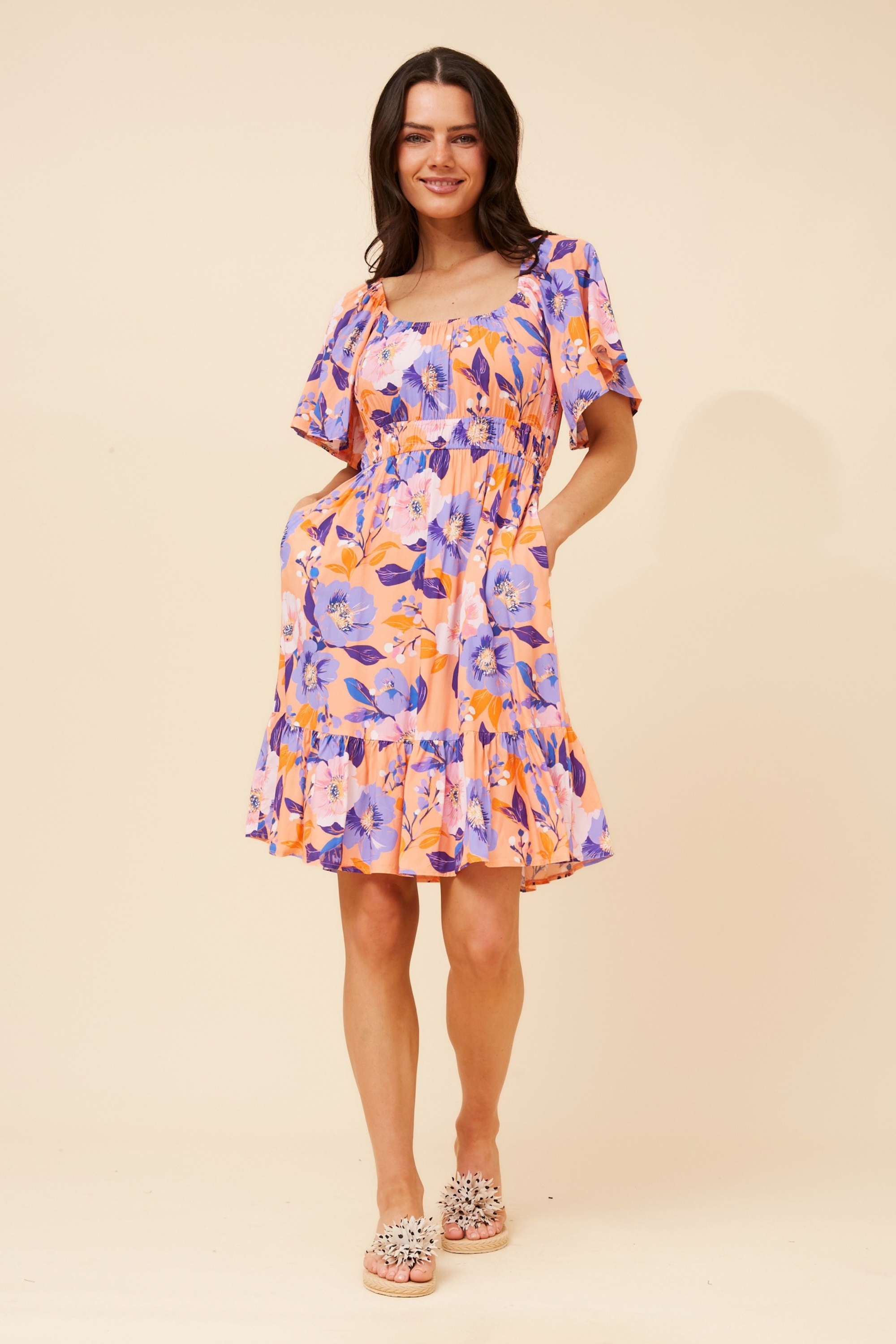 BELEN FLORAL SHORT DRESS
