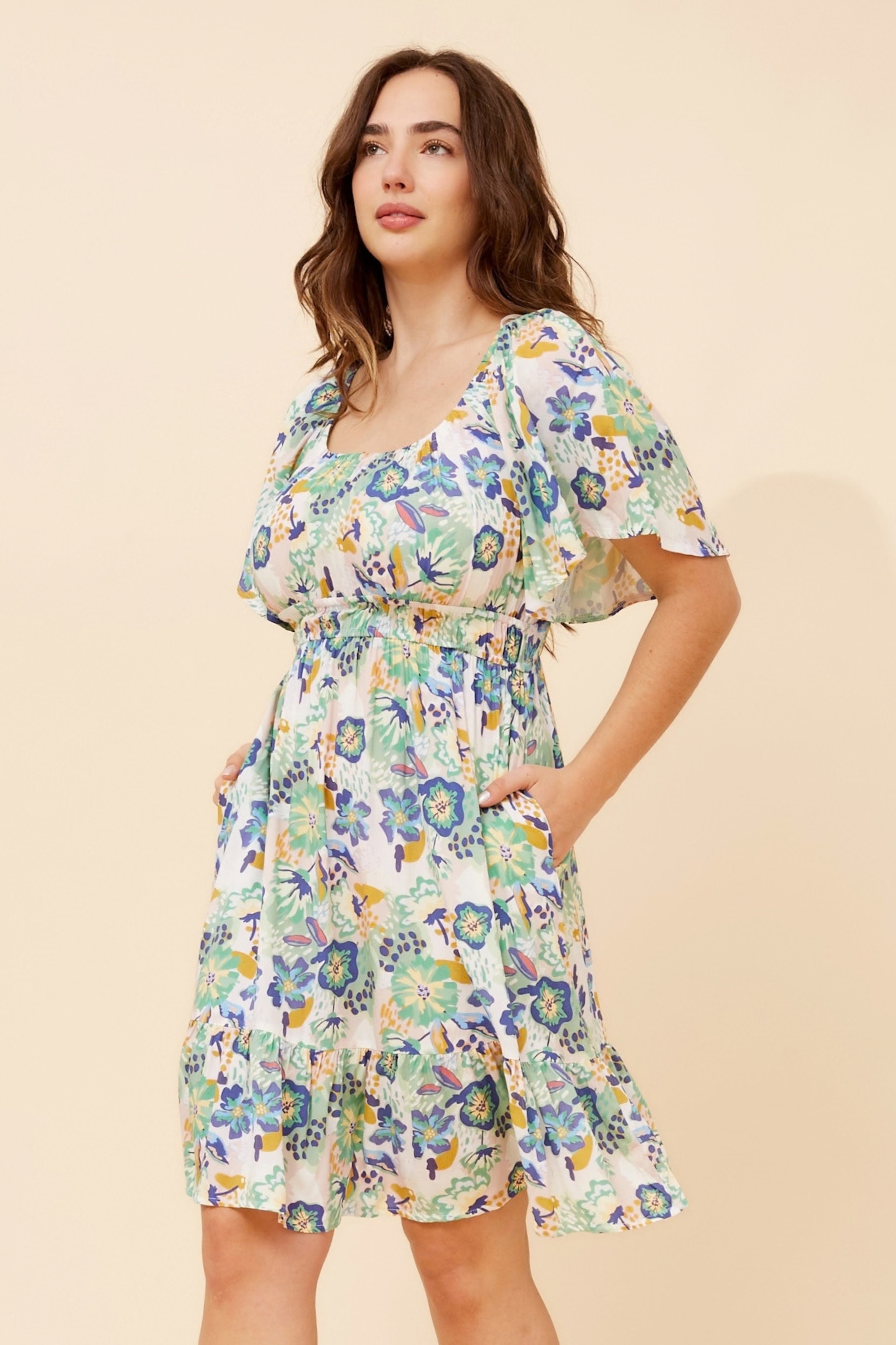 BELEN FLORAL SHORT DRESS