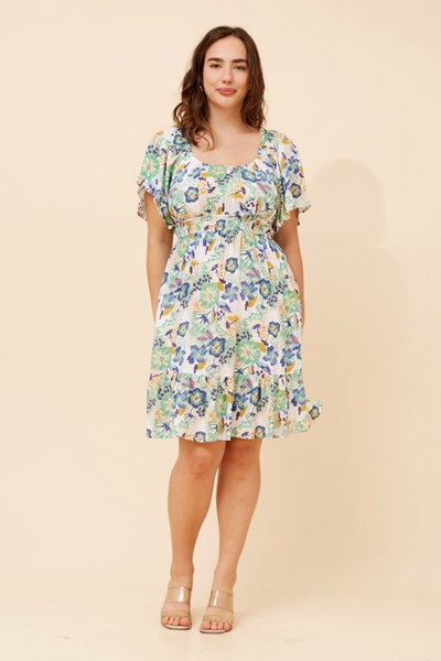 BELEN FLORAL SHORT DRESS