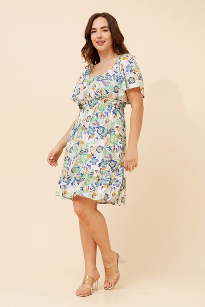 BELEN FLORAL SHORT DRESS