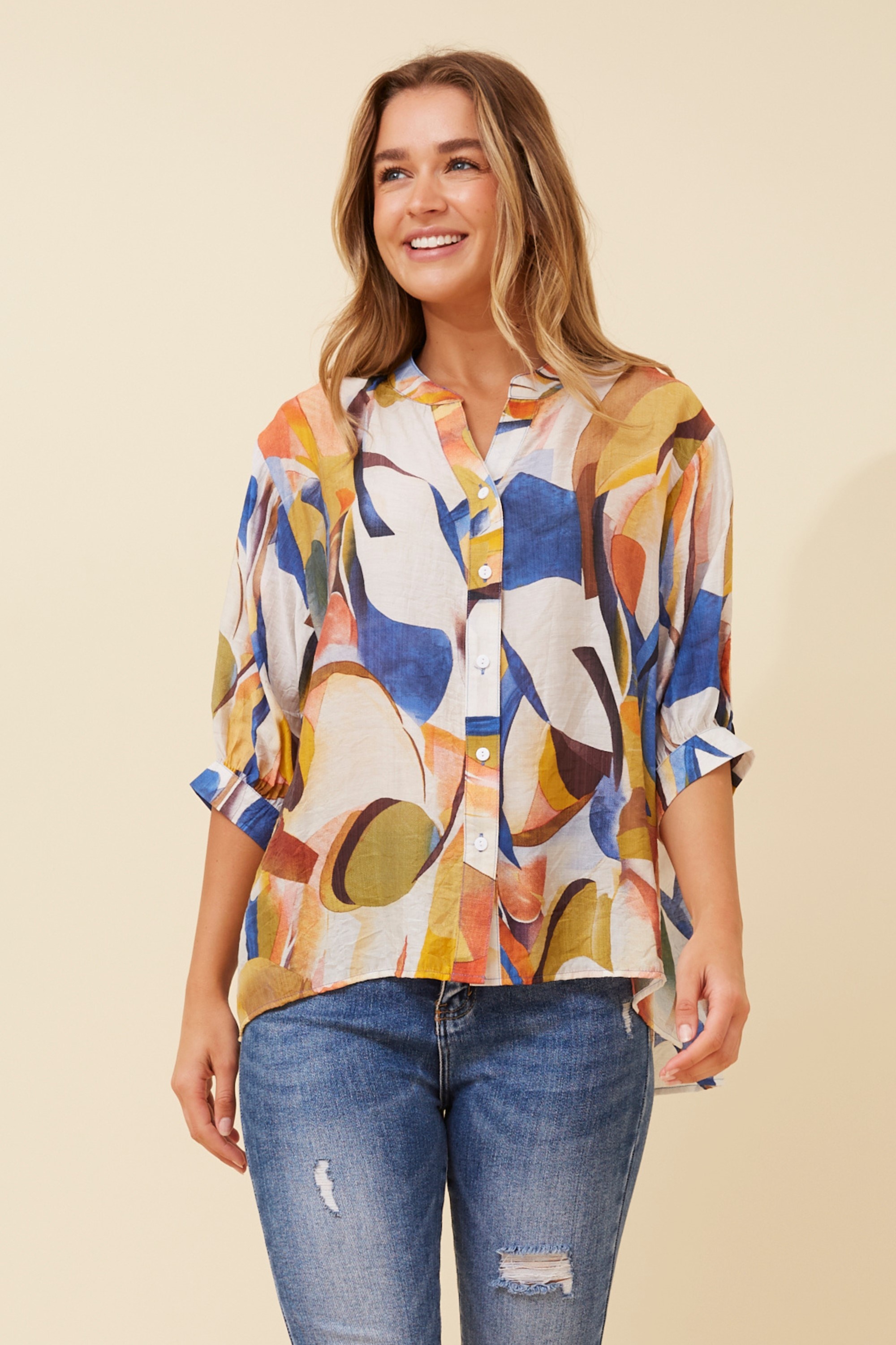BELINA ABSTRACT PRINT SHIRT