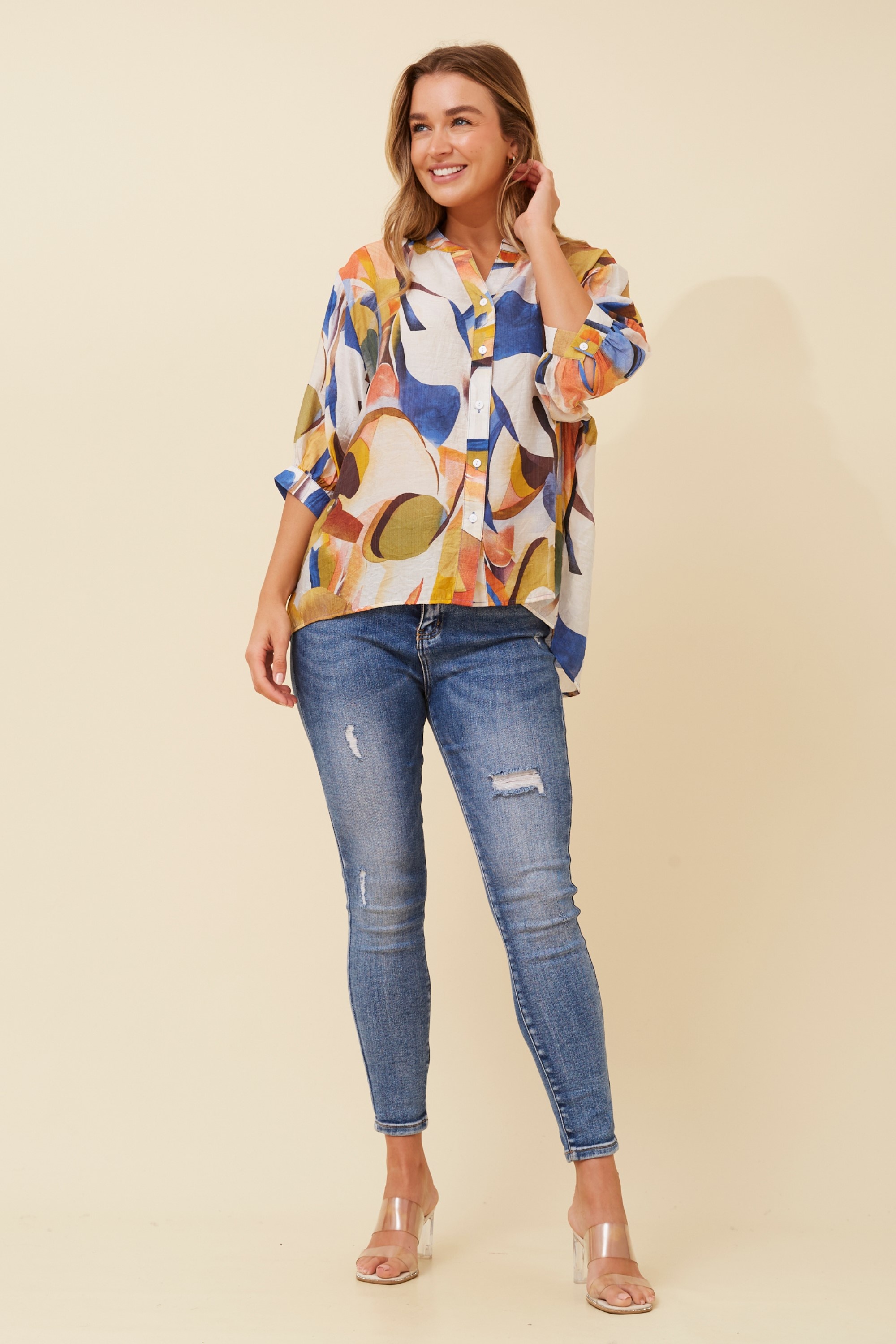 BELINA ABSTRACT PRINT SHIRT