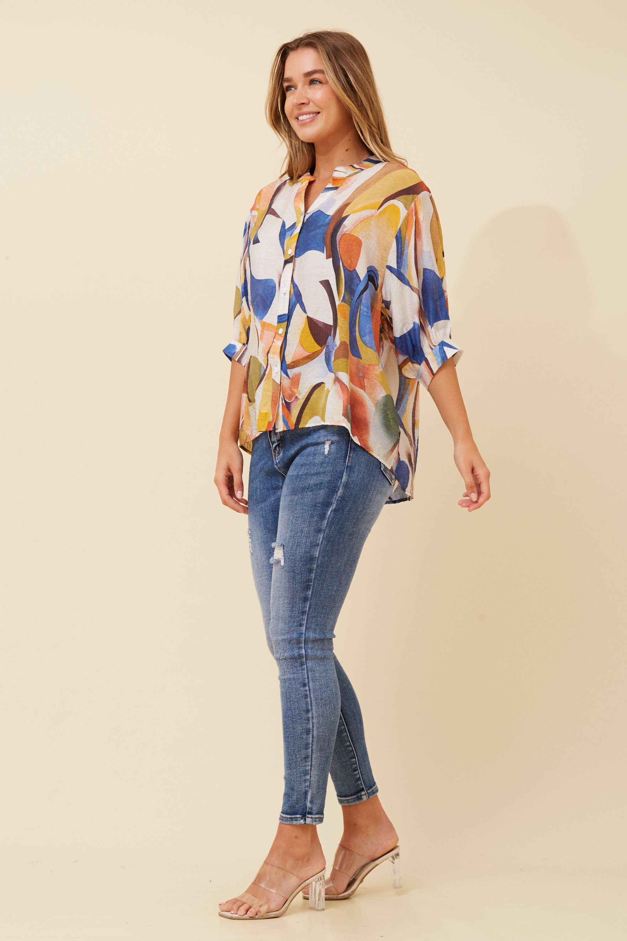 BELINA ABSTRACT PRINT SHIRT