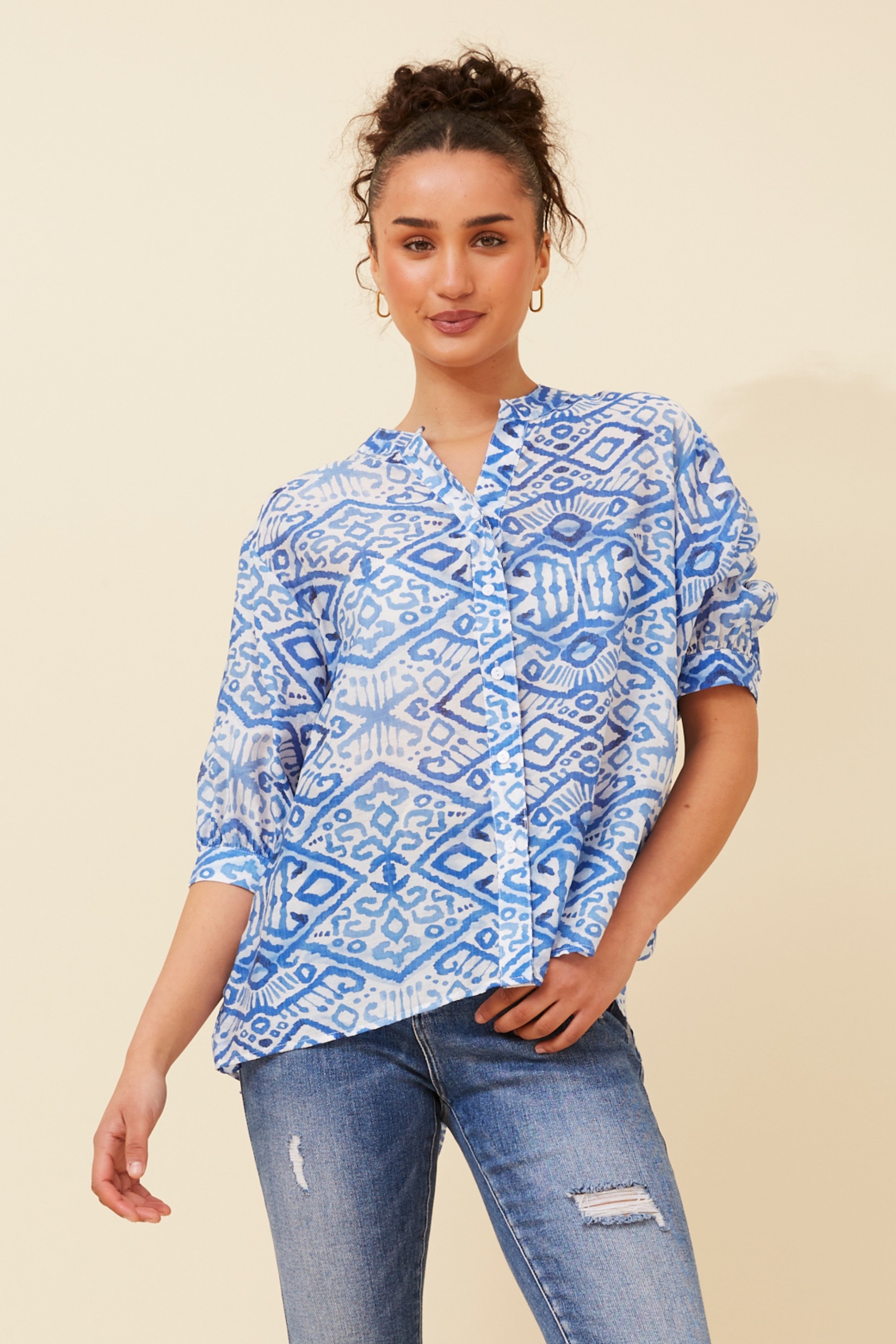 BELINA ABSTRACT PRINT SHIRT